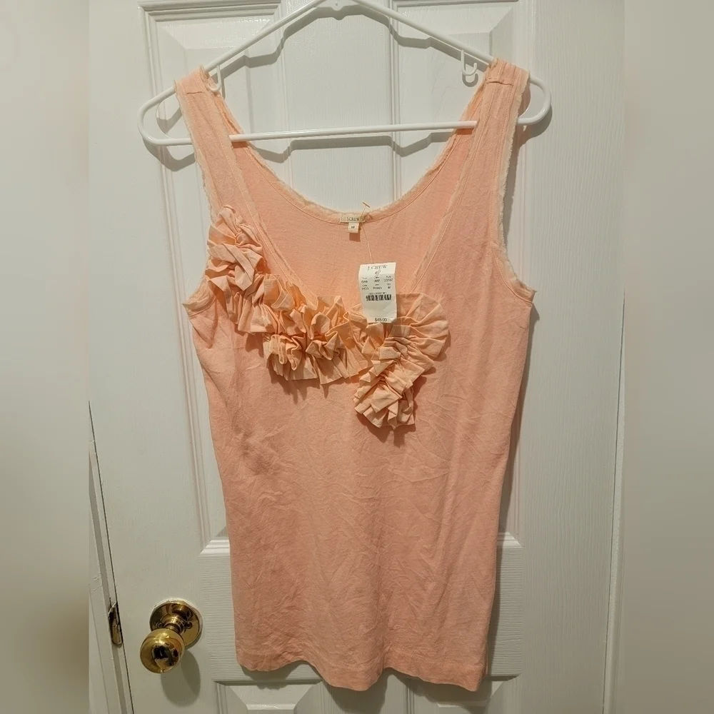 J. Crew  Ruffle Front Distressed Tank Top - Picture 2 of 7